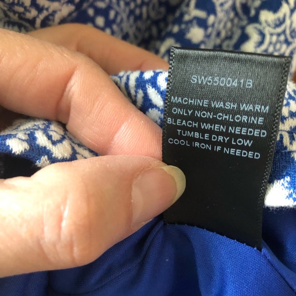 Blue and white floral 41 Hawthorn brocade skirt - Picture 7 of 7